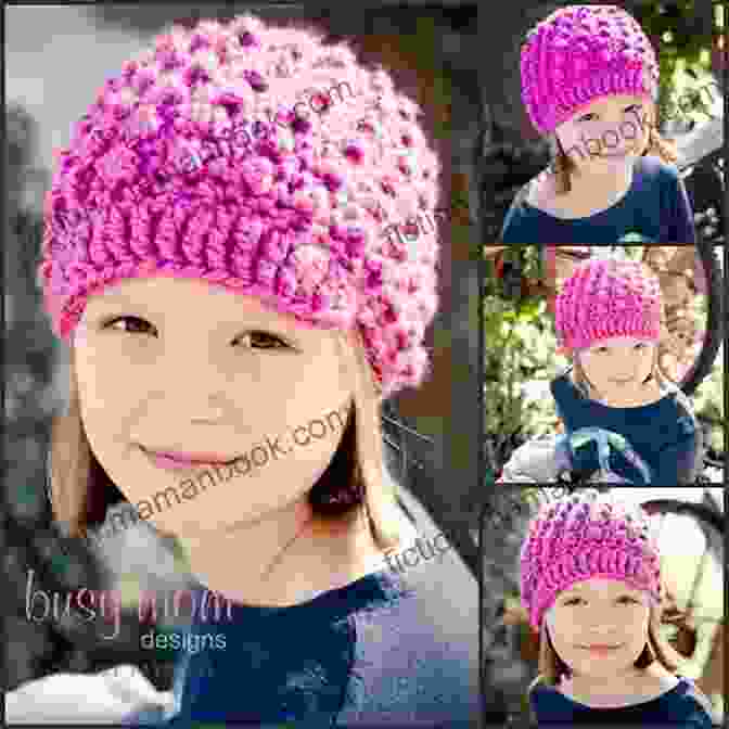 A Close Up Of A Knobby Noggin Newsboy Hat In A Soft Pink Yarn, Styled With A Cozy Scarf. Crochet Pattern Knobby Noggin Newsboy Easy Hat Pattern In All Sizes By Busy Mom Designs