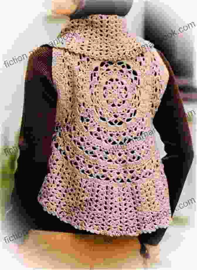 A Close Up Of The Intricate Lace Pattern On The Circle Vest Made With The Circle Vest Knitting Pattern Circle Vest Knitting Pattern Jenn Wisbeck