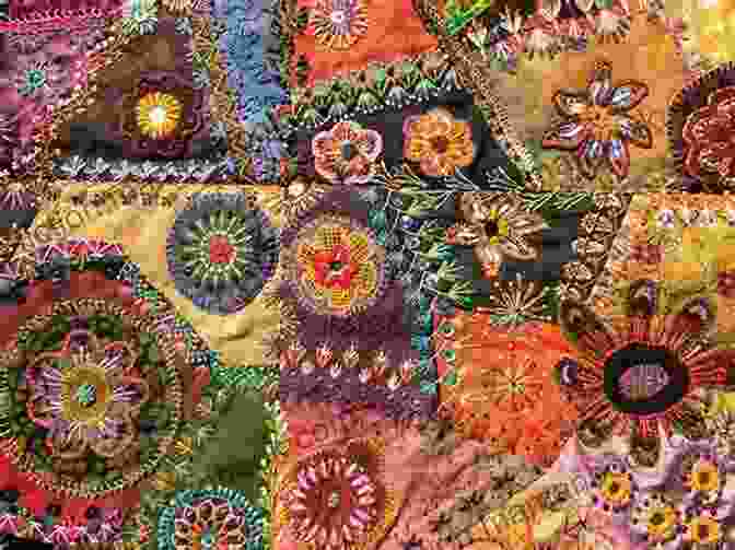 Crazy Quilt With Beaded Embellishments Big Of Crazy Quilt Stitches