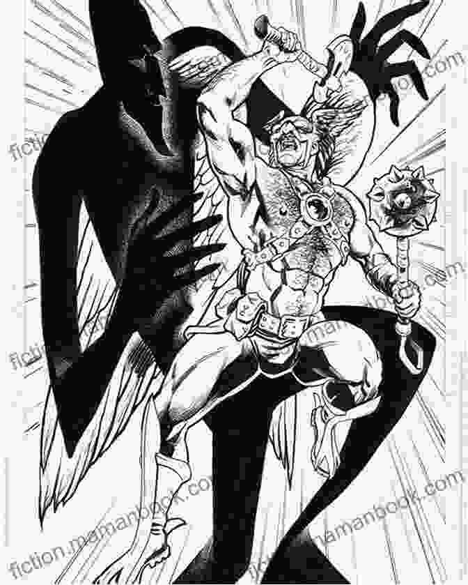 Hawkman Fighting The Shadow Thief, A Shadowy Figure With Glowing Red Eyes. Hawkman (2002 2006) #37 Roger Stern